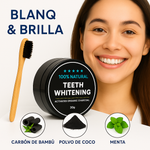 Blanqueador con carbón activo vegano + cepillo de bambú